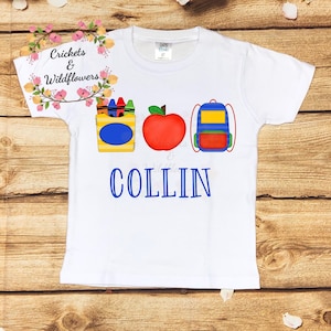Back to School Shirt , Crayons Back To School Shirt, First Day of School Shirt for Boy, Personalized Back to School Shirt, Monogrammed Top
