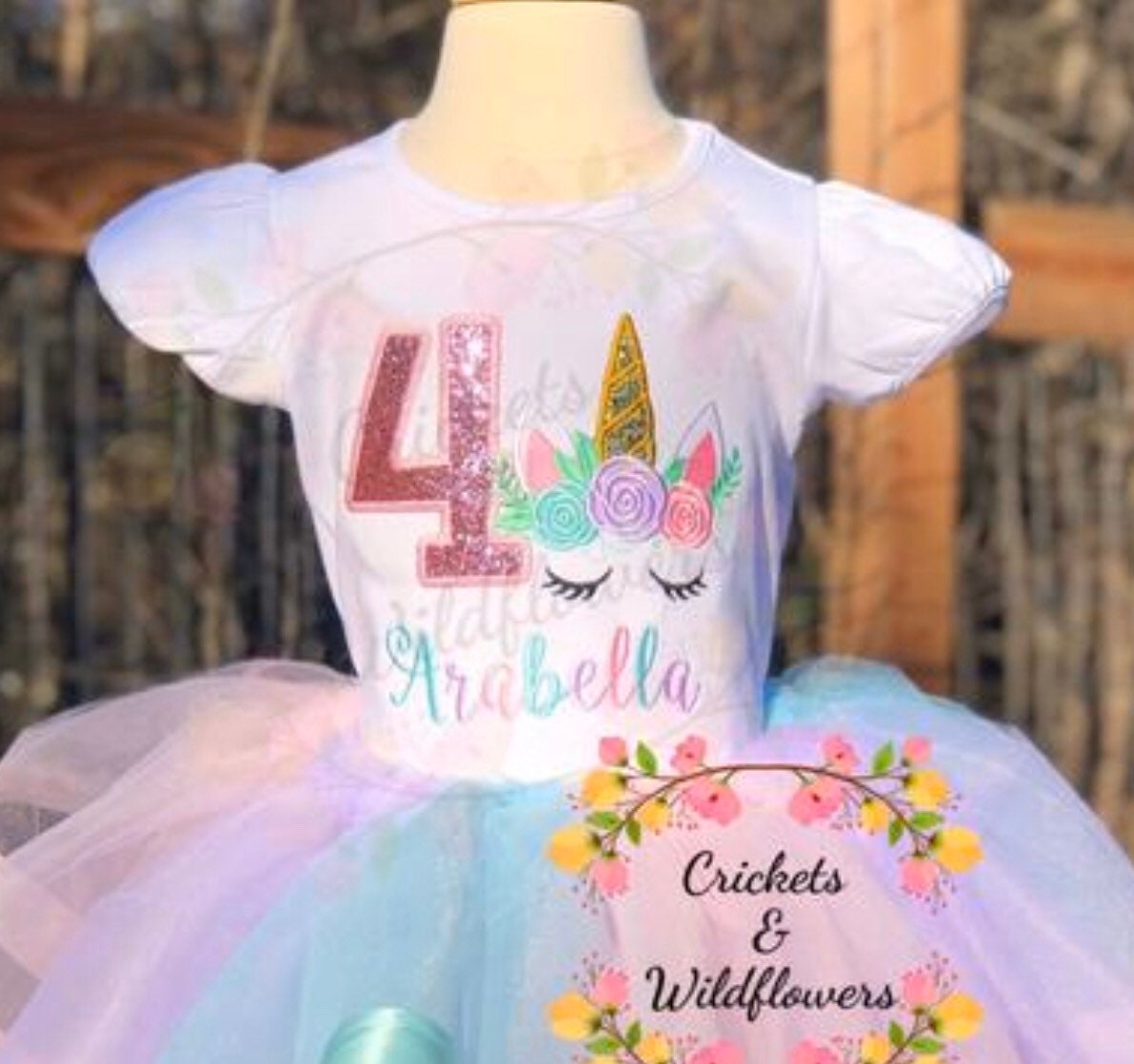 Unicorn Birthday Shirt, Unicorn Shirt for Girls, Flower Unicorn Shirt…