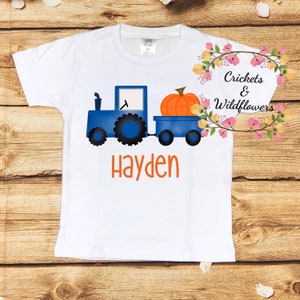 Boy’s Tractor with Pumpkin Wagon Shirt, Boys Pumpkin with Tractor Shirt, Boys Fall Tractor Shirt, Fall Pumpkins Shirt Boy, Pumpkin Patch
