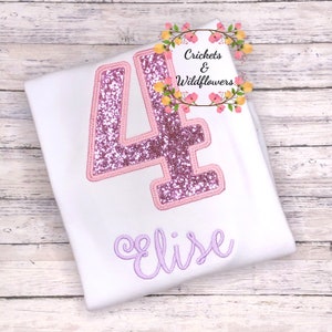 Sparkle Birthday Shirt for Girl, 4th Birthday Shirt for Girl, Birthday Girl 4th Birthday Shirt, Birthday Girl Shirt
