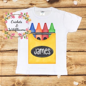 Back to School Shirt , Crayons Back To School Shirt, First Day of School Shirt for Boy, Personalized Back to School Shirt, Monogrammed Top
