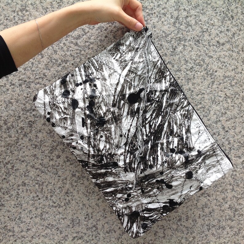 black spot clutch/ tyvek/ unique bag image 2