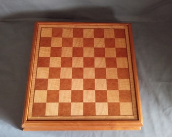 Solid Wood Handmade Chess Board, Cherry & Maple Wood Chess Board