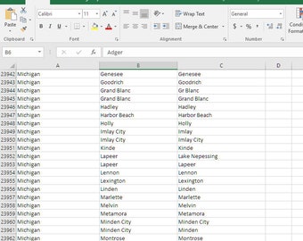 Complete Excel List of All Cities States Towns 50-states United States