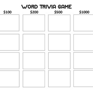Trivia Party Style Word Game | For Kids and Adults | Parties, Birthdays, Bar mitzvah, Weddings, BBQ, Outdoor, Indoor - like Jeopardy