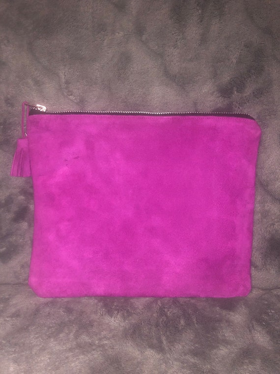magenta clutch bag