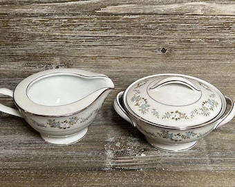Zucker und Milchkännchen Noritake Lenora/Miidcentury Zuckerdose und Milchkännchen
