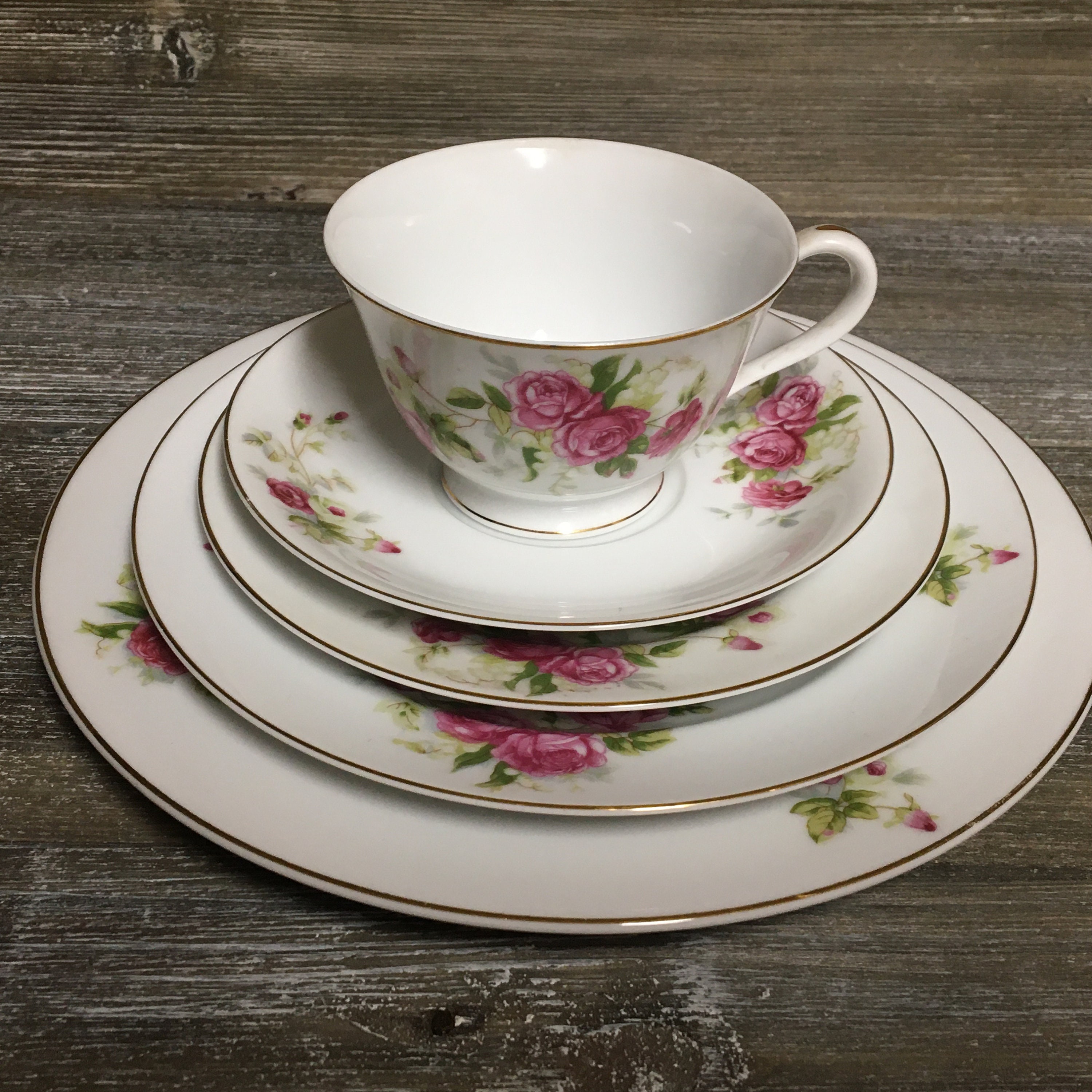 RC Made in Japan Vintage Floral Rose China Made by Noritake/ 53 Pc