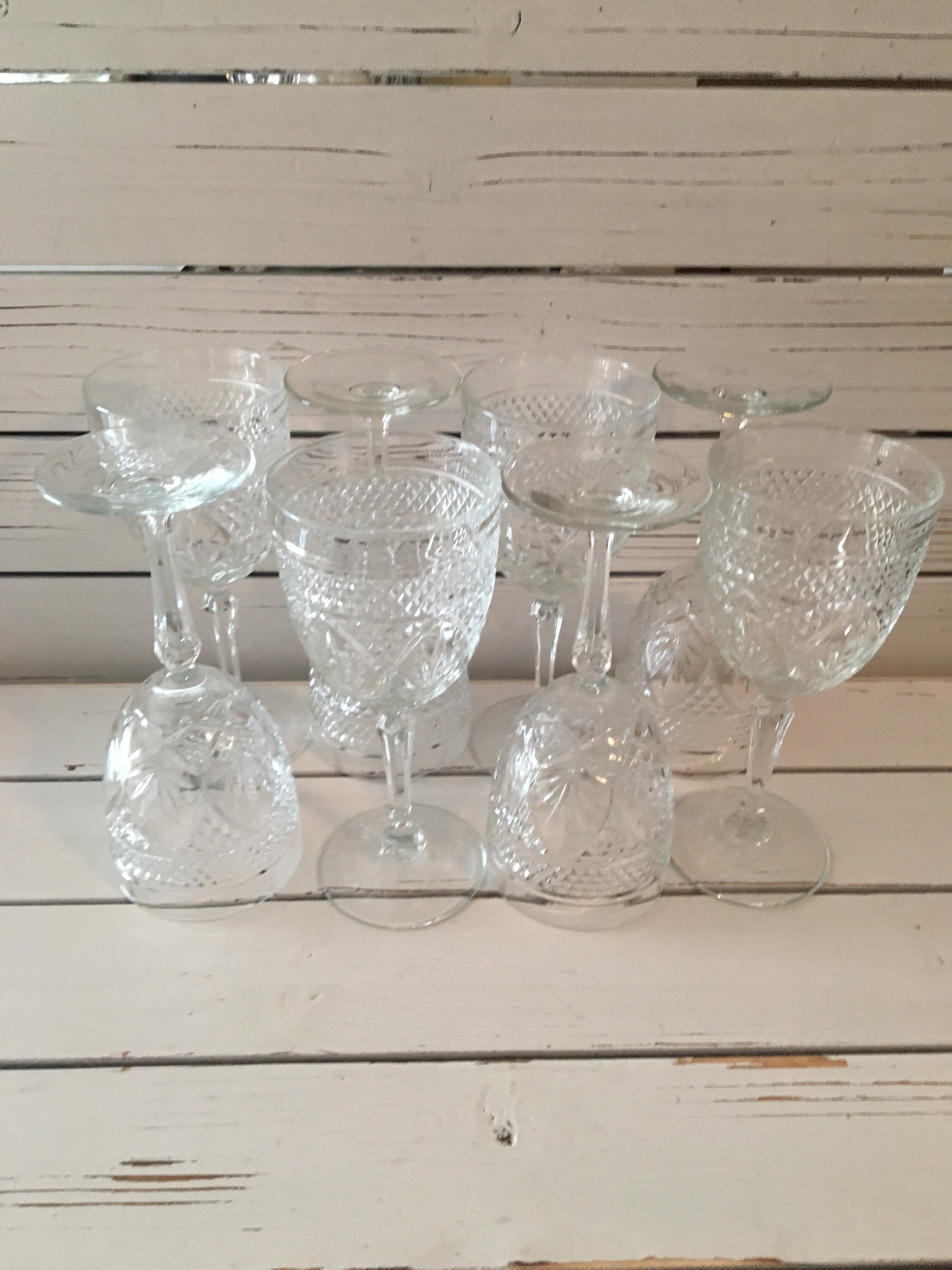 Lot of 12 vintage crystal long stem wine glasses Crystal D Etsy