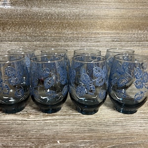 Vintage blue Libby drinking glasses
