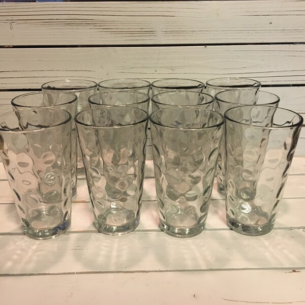 Vintage Hazel Atlas punto óptico Eldorado vasos para beber / Tés helados modernos de mediados de siglo / Vasos de agua retro / Barware / Vasos retro