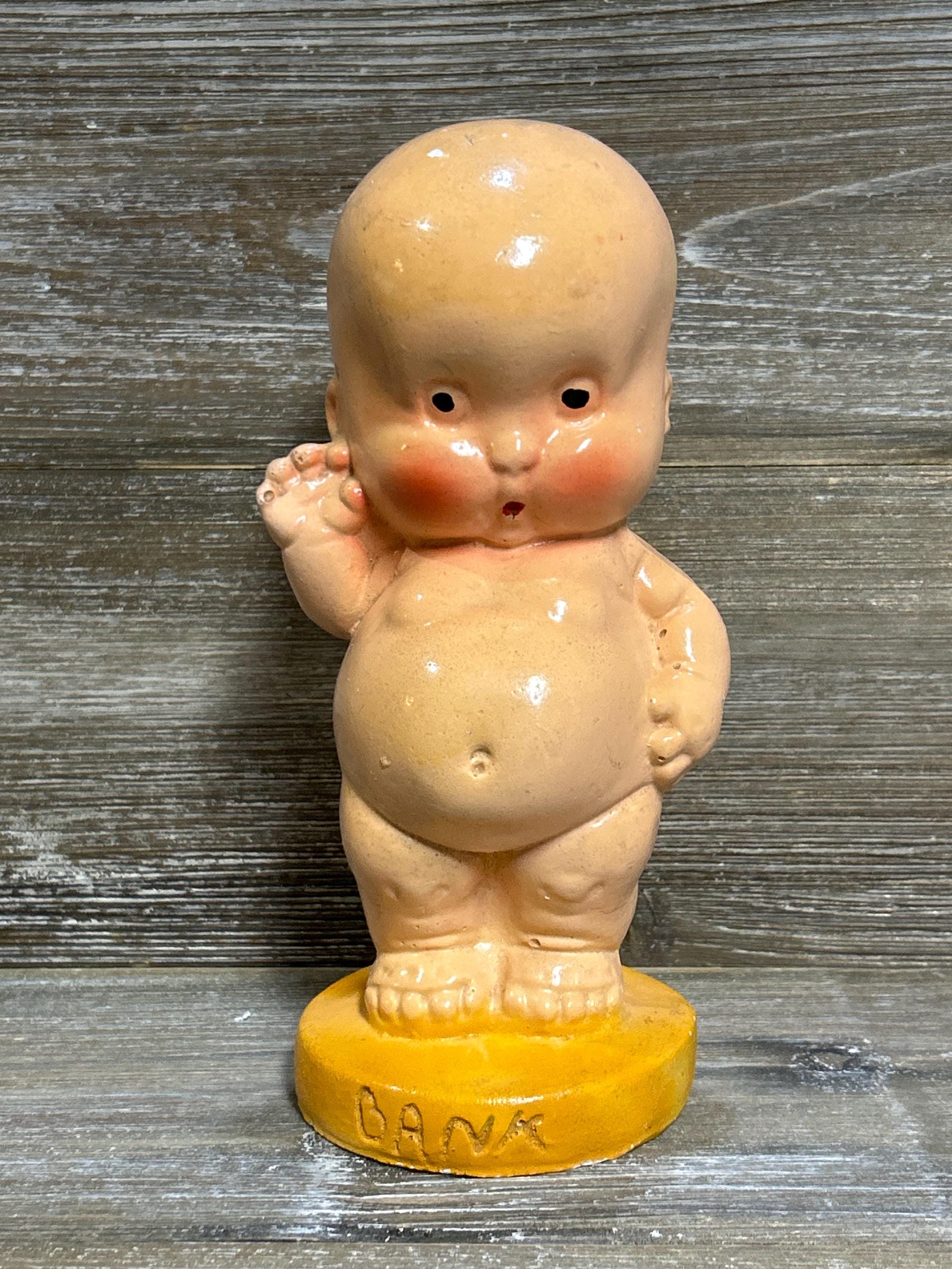 Vintage Carnival Chalk Ware Kewpie/inscribed White Lakes 1955