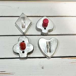 Vintage aluminum cookie cutters/ Mirror cookie cutters/ Farmhouse, primitive, country kitchen decor