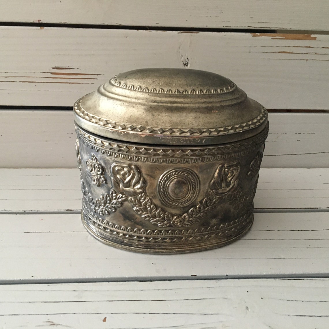 Vintage Ornate Silver Metal Keepsake Box/ Treasure Box/vintage Etsy
