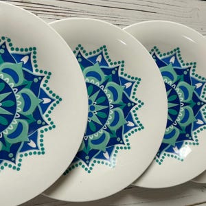 Vintage salad or luncheon plates atomic pattern by Royal Norfolk/ Set 4 salad plates