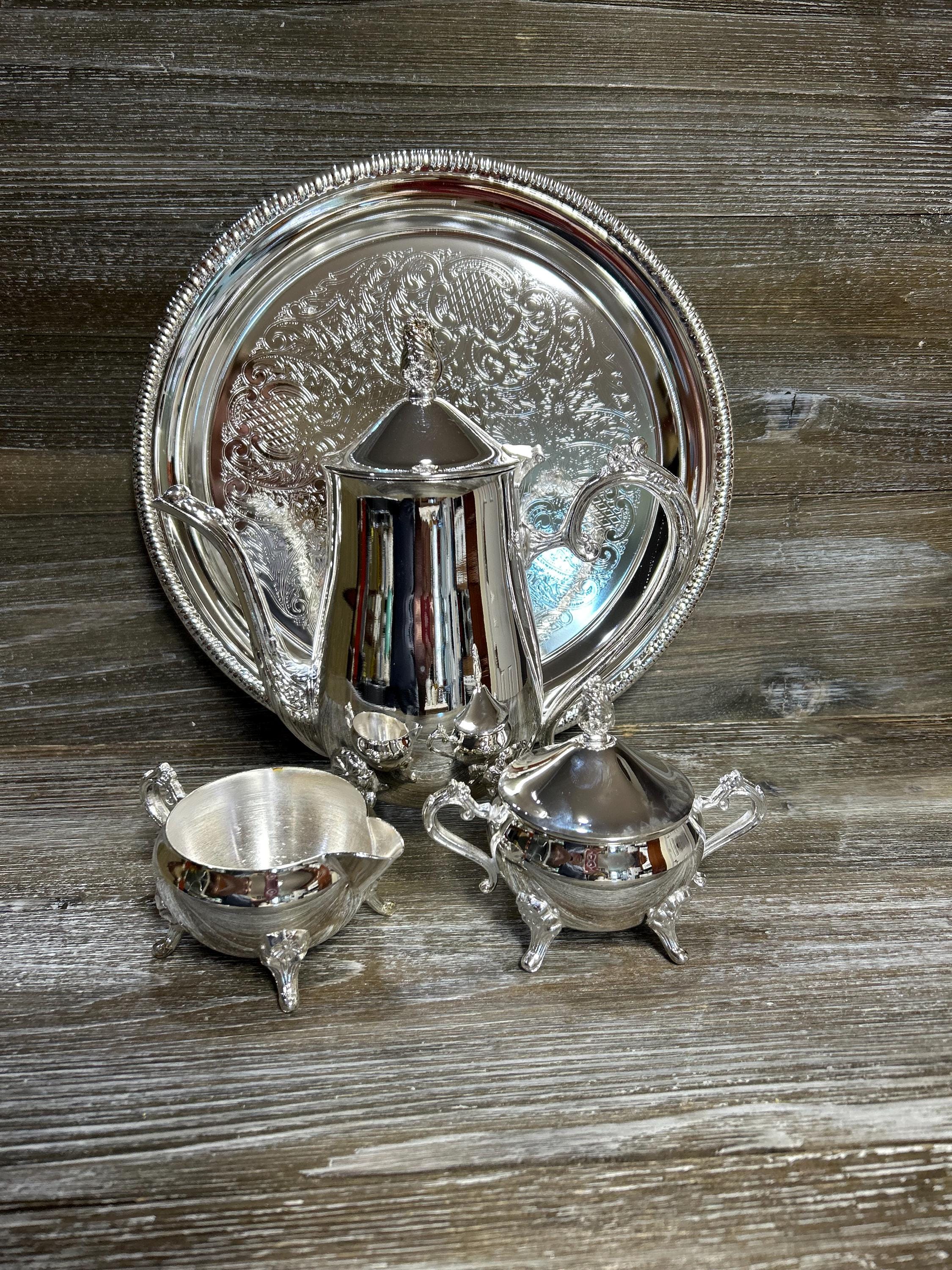 Vintage 4 Pc Silver Plated Coffee or Tea Set/ Wedding Shower/ Baby