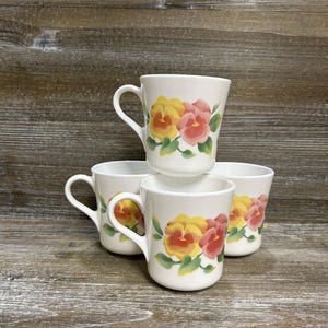 Vintage Corningware Corelle Summer Blush Blumenbecher 4er Set