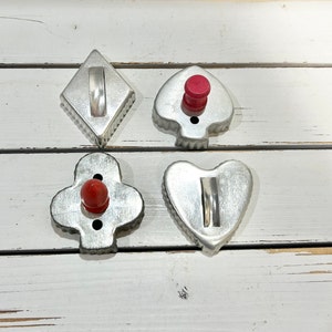 Vintage aluminum cookie cutters/ Mirror cookie cutters/ Farmhouse, primitive, country kitchen decor/ Package tie ons/ Collectible kitchen