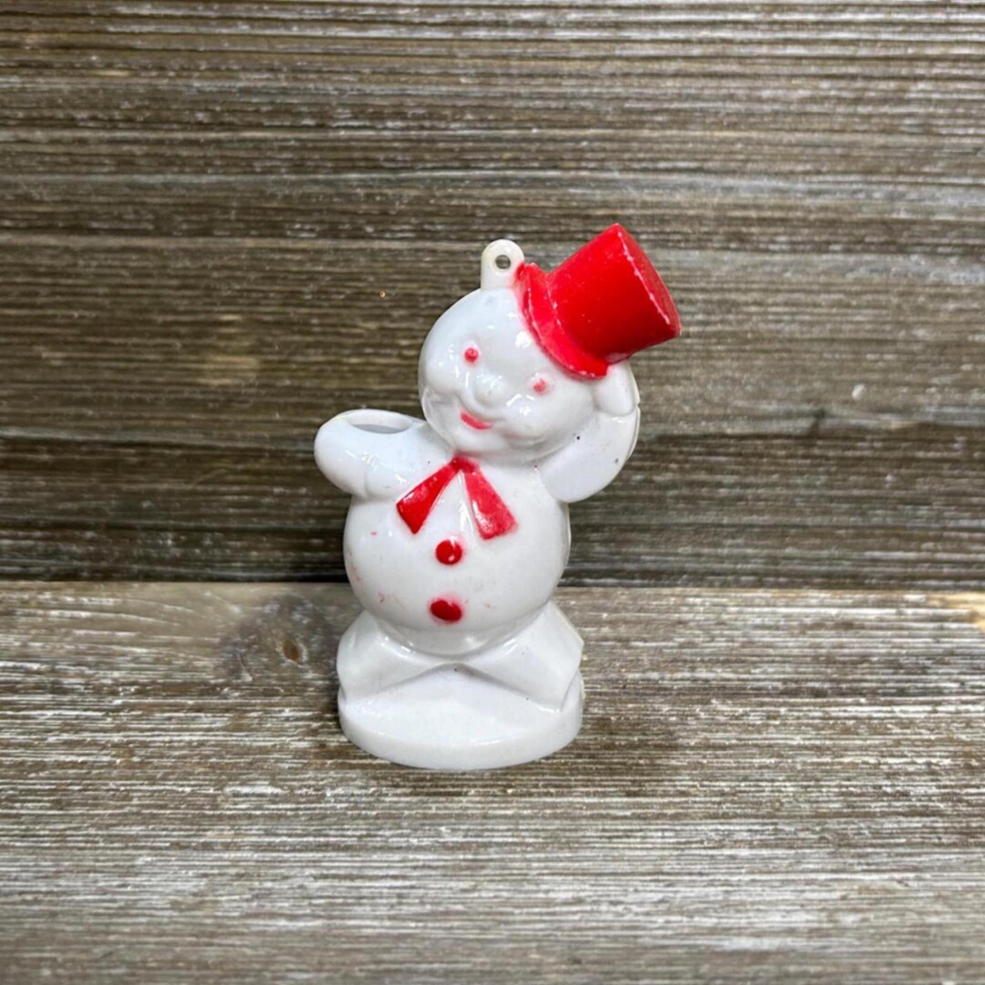 Vintage Rosbro Plastic Snowman Ornament/vintage Christmas 1940s