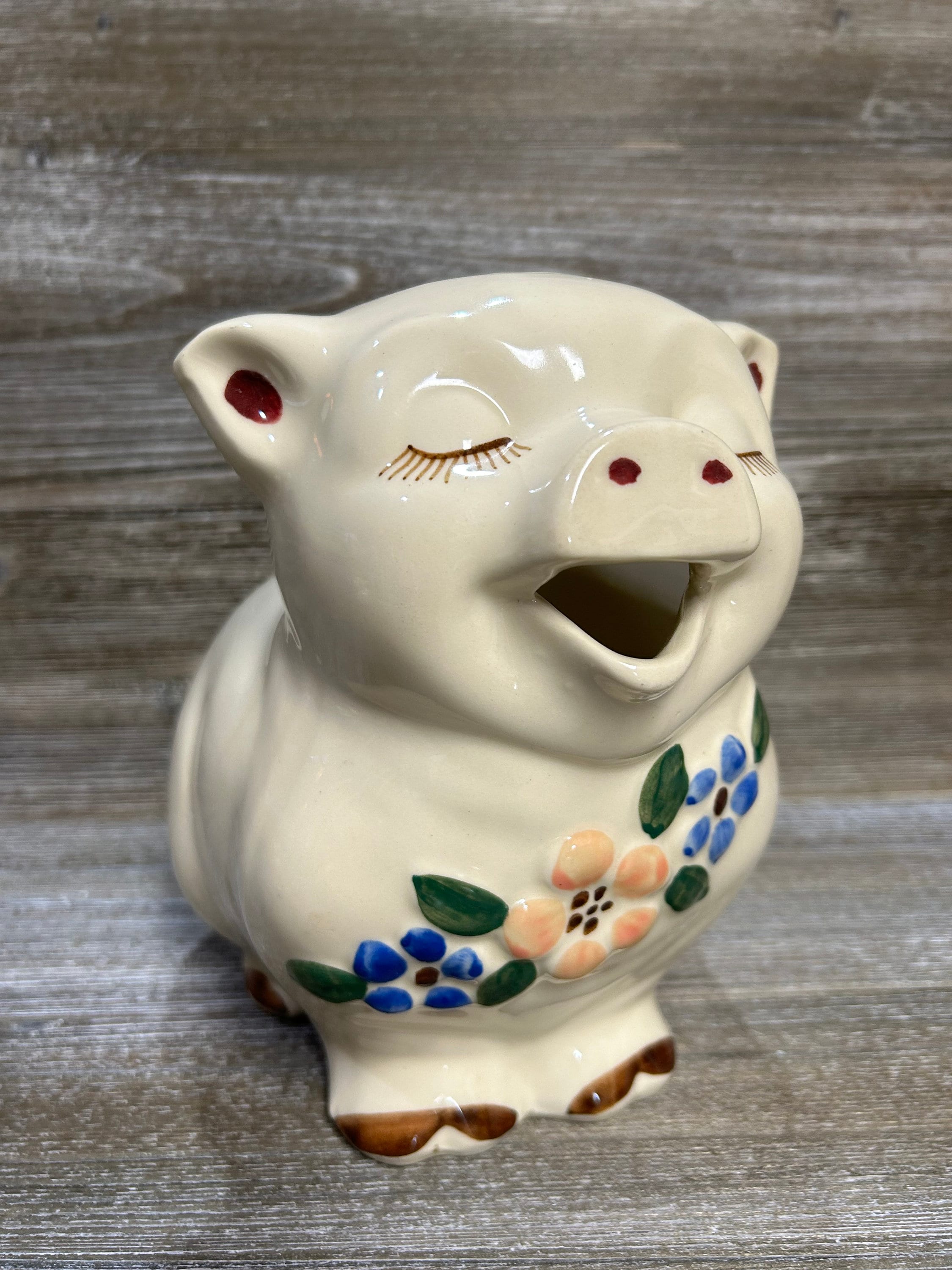 Vintage Shawnee Pig Pitcher/vintage Ceramic Pig Pitcher/ Patented