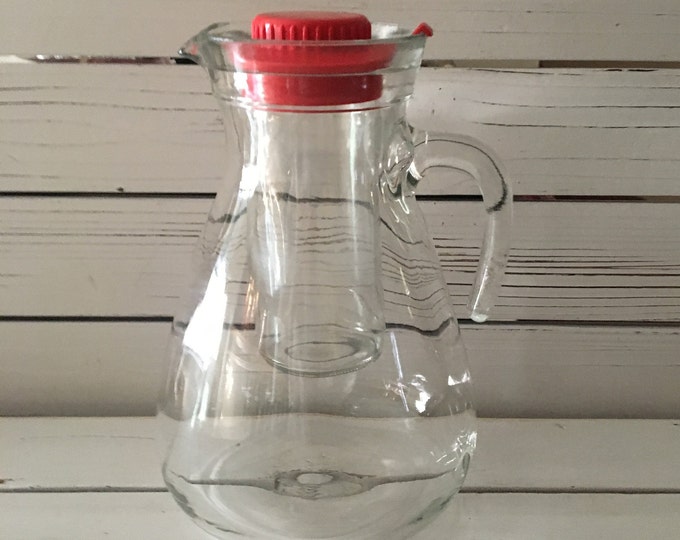 Italian Glass Decanter With Inner Ice Container/mid Century Etsy