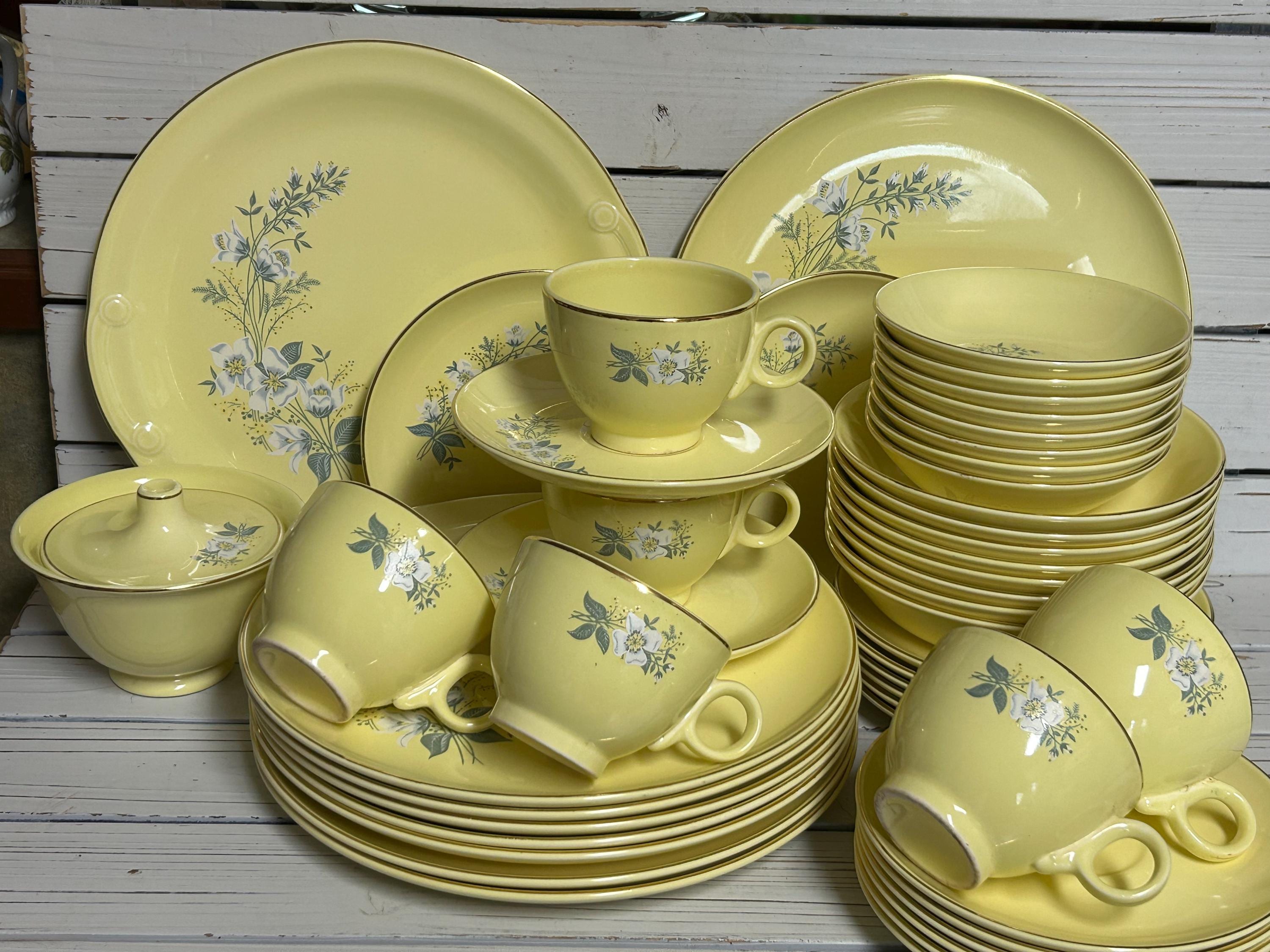Yellow Versatile Taylor Smith Vintage China/ 48 Pc Set Mid Century