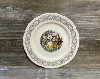 assiette vintage couple dansant / assiette murale décorative