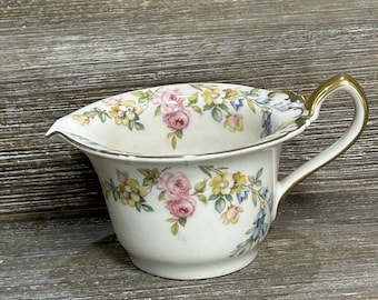 Vintage floral ceramic creamer Royal Ivory by KPM