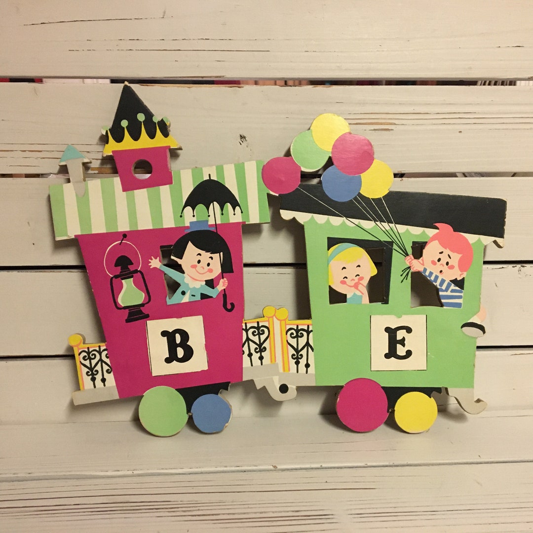 Vintage Nursery Wall Decor/pressed Board Dolly Train Kids Wall Etsy