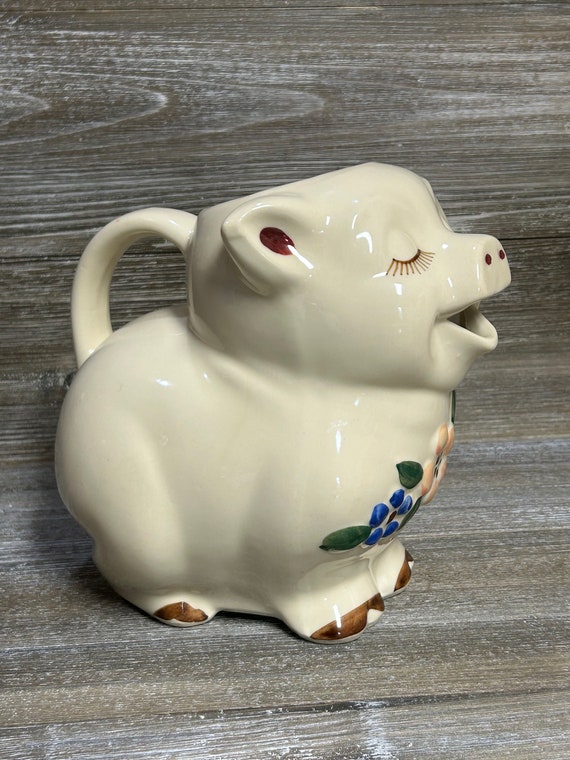 古生地 豚の置物 アンティーク ビンテージ vintage pig 刺し子 Vintage Shawnee Pig Pitcher/vintage Ceramic Pig Pitcher/ Patented