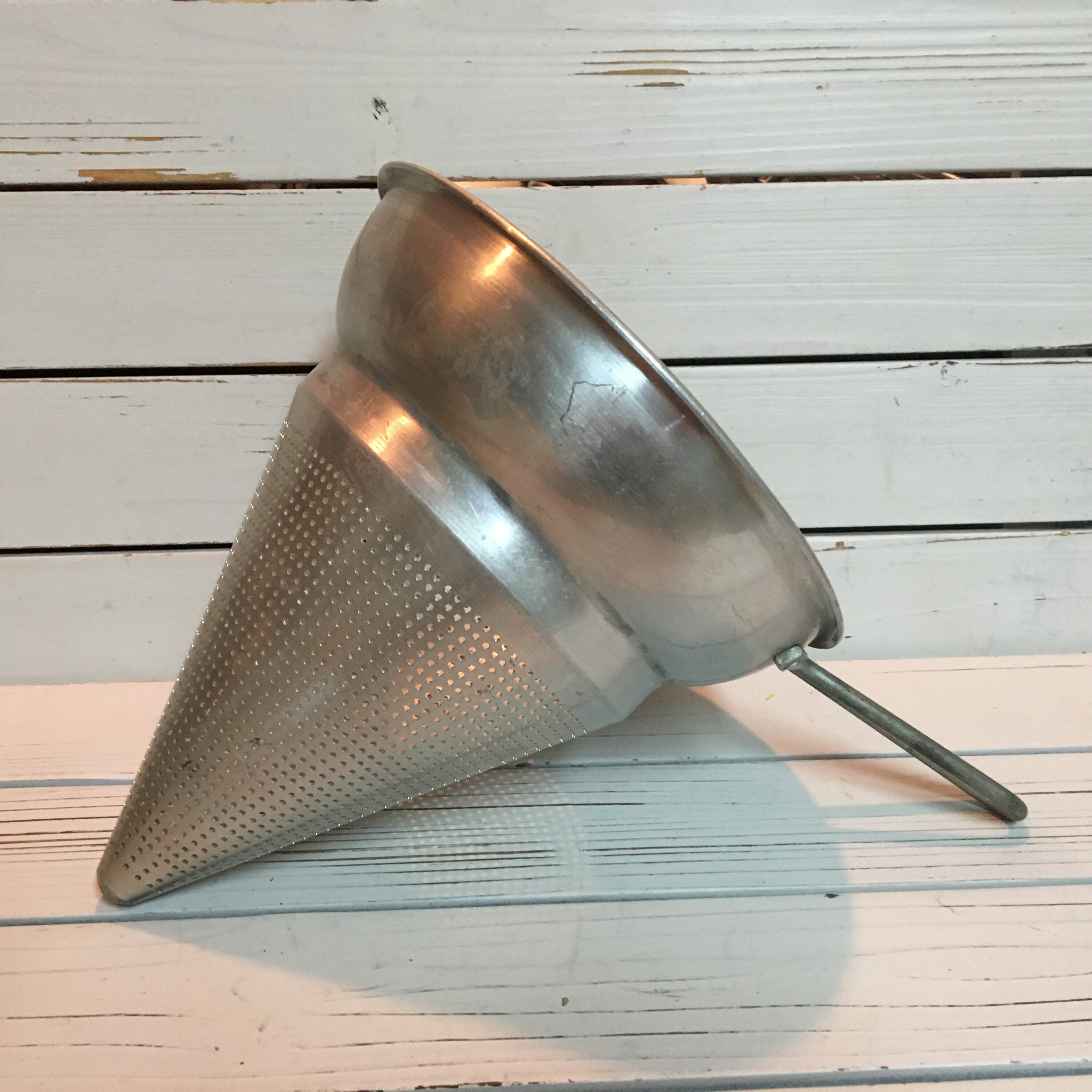 Vintage aluminum cone shaped strainer/ Canning Etsy