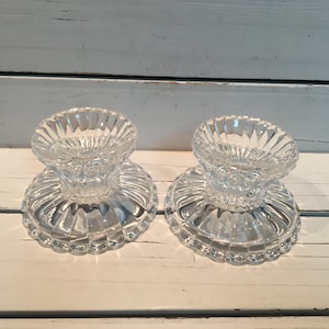 Vintage crystal candlestick pair