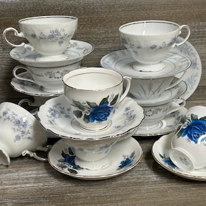 Vintage mismatched teacups/ Mad Hatter / Alice in Wonderland/ High tea/ Bridal shower/ Baby Shower/ 20 pcs/ Garden party/ Afternoon tea