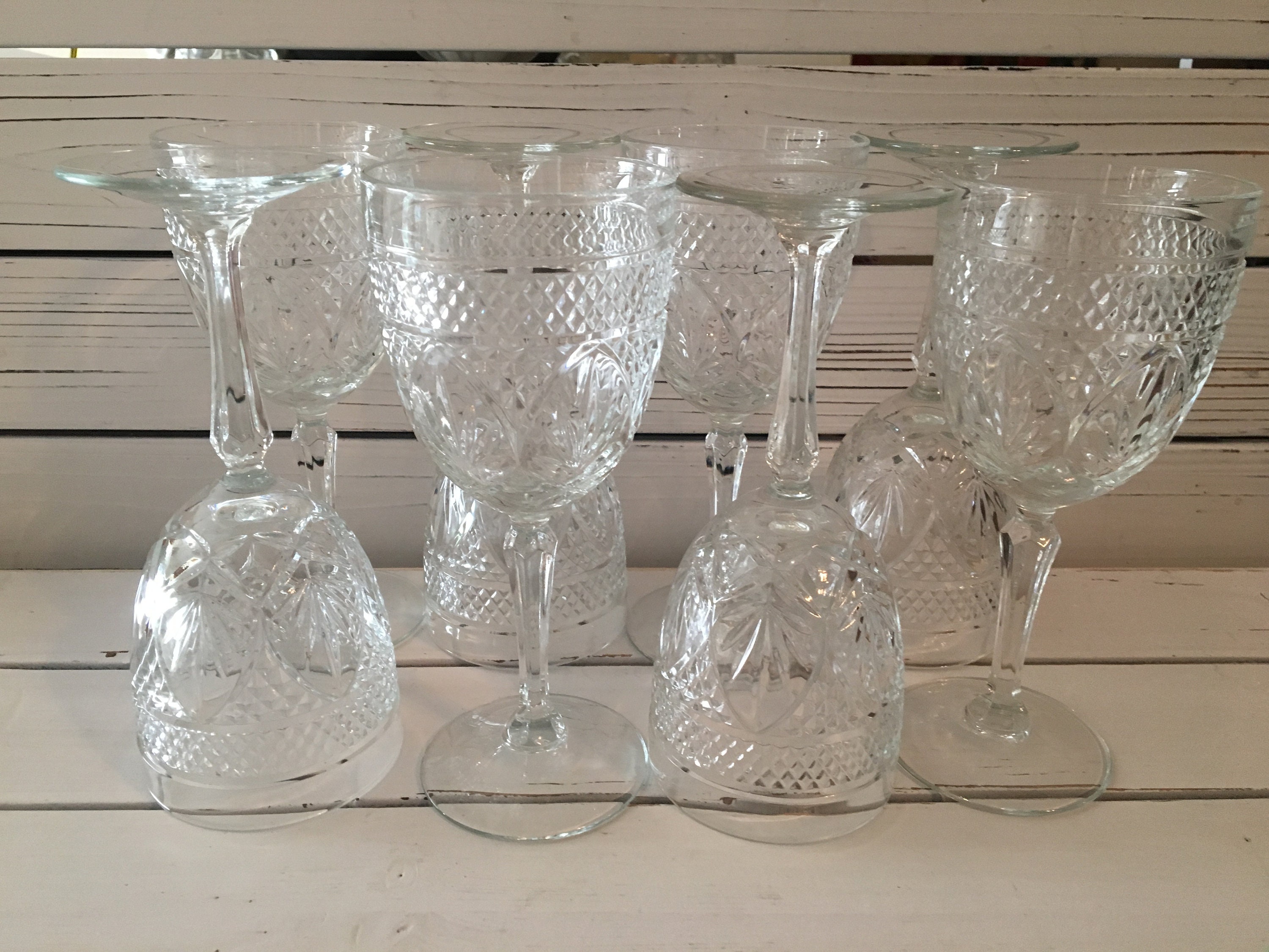 Lot of 12 vintage crystal long stem wine glasses Crystal D Etsy