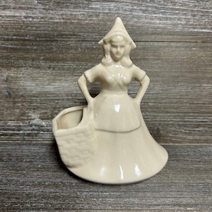 Vintage Dutch girl floral planter/ Vintage florist planter/ Collectible vintage planter