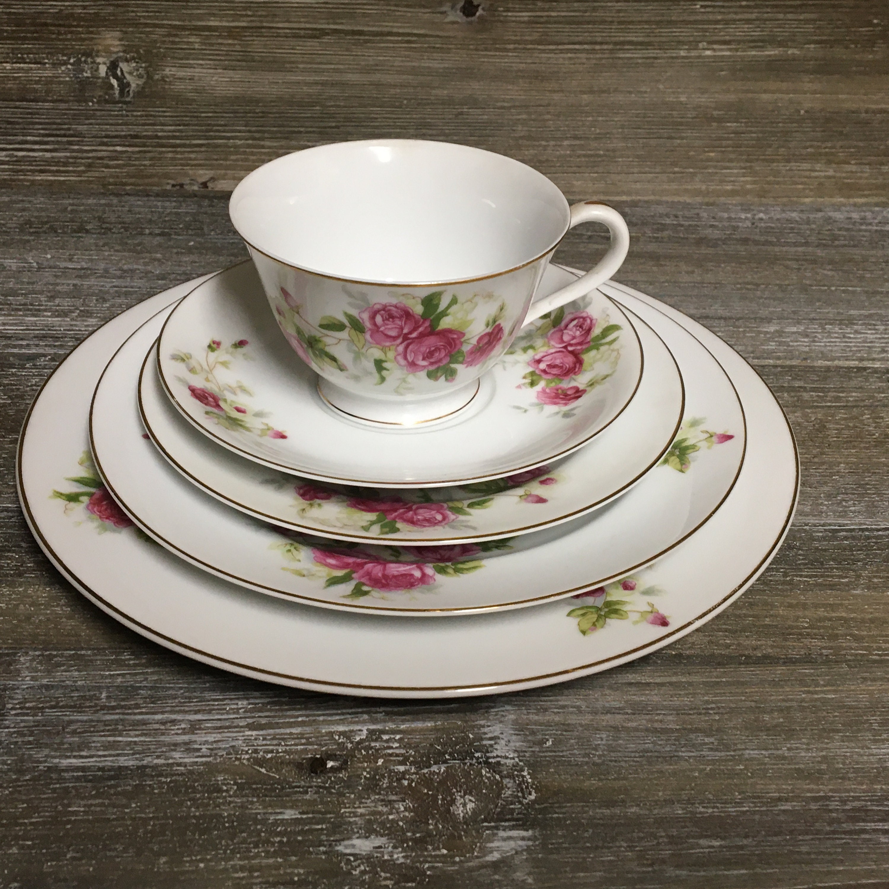 RC Made in Japan Vintage Floral Rose China Made by Noritake/ 53 Pc