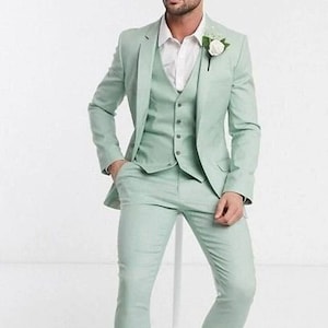 Wedding Slim Suit for Men 3 Pieces Blazer Jacket 