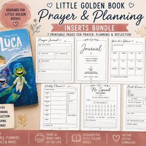 Little Golden Book Journal Insert Pages | Printable PDF Bundle | Instant Download | DIY Junk Journal | Prayer Journal | Memory Book Inserts