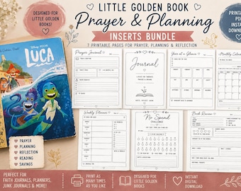 Little Golden Book Journal Insert Pages | Printable PDF Bundle | Instant Download | DIY Junk Journal | Prayer Journal | Memory Book Inserts