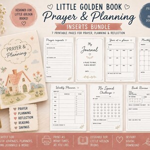 Little Golden Book Journal Insert Pages | Printable PDF Bundle | Instant Download | DIY Junk Journal | Prayer Journal | Memory Book Inserts
