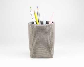 Pencil Holder, Brush Holder, Storage Box, Desk Organizer, Grey