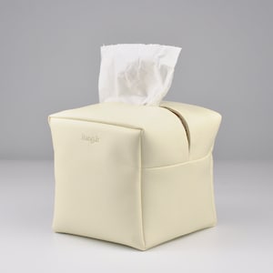 Porta fazzoletti quadrato, porta fazzoletti, porta carta igienica, Soft Touch, bianco sporco