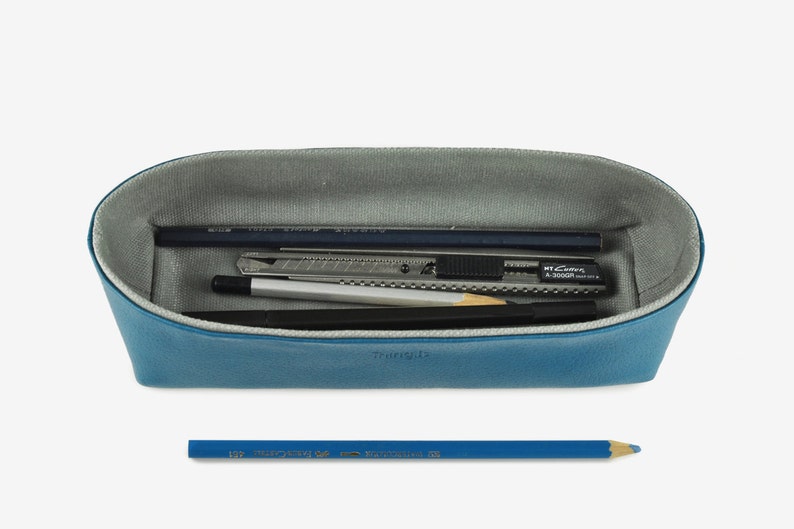 Desk Organization, Desk Organizer, Desk Set Pencil Holder, Storage Box, Tray, Coaster, Set of 4 Items, Navy Blue image 2