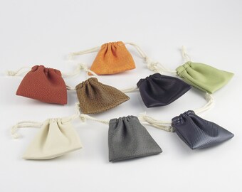Small Soft PU Leather Drawstring Bag, Phone Lens Bag, Jewelry Bag, Coins Pouch, Storage Bag, Black/Begie/Brown/Grey/Red/Green/Orange