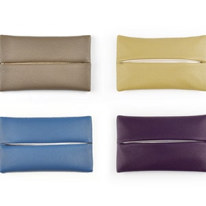 Porta fazzoletti da tasca in morbida pelle PU per borsa, porta fazzoletti da viaggio, idee regalo per papà/mamma/lui/lei, marrone/beige/blu/viola scuro