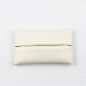 PU Leather Pocket Tissue Cover, Travel Tissue Holder, Pocket Size Tissue Holder for Purse, Gift Idea, Dark Blue/Brown/Grey/Orange/White Off White