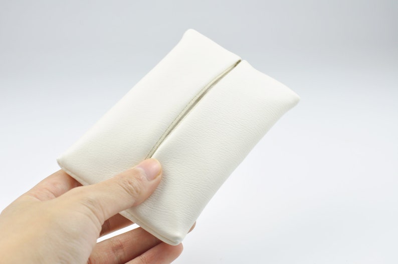 PU Leather Pocket Tissue Cover, Travel Tissue Holder, Pocket Size Tissue Holder for Purse, Gift Idea, Dark Blue/Brown/Grey/Orange/White image 10