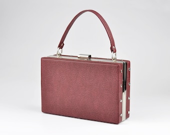 Compact Minimalist PU Leather Hard Case, Clutch Bag, Ladies Evening Bag, Rectangle Clasp Handbag for Women, Gifts Idea