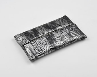 Artistic Pocket Tissue Holder for Purse, Leather Travel Tissue Pouch Case, Stylish Reusable Facial Tissue Storage Cover
