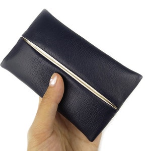 PU Leather Pocket Tissue Cover, Travel Tissue Holder, Pocket Size Tissue Holder for Purse, Gift Idea, Dark Blue/Brown/Grey/Orange/White image 3